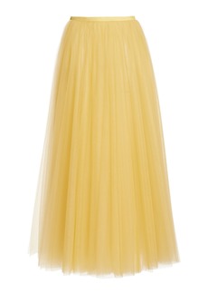 Carolina Herrera - Pleated Tulle Maxi Skirt - Yellow - US 0 - Moda Operandi