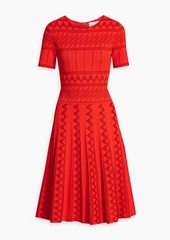 Carolina Herrera - Pointelle-knit dress - Red - XS