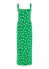 Carolina Herrera - Polka-Dot Midi Dress - Green - L - Moda Operandi