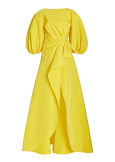 Carolina Herrera - Puff-Sleeve Silk Gown - Yellow - US 8 - Moda Operandi