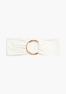 Carolina Herrera - Ring-embelished cotton-blend twill belt - White - S
