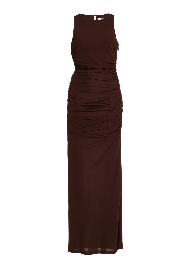 Carolina Herrera - Ruched Jersey Maxi Dress - Brown - XXL - Moda Operandi