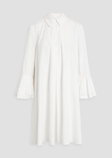 Carolina Herrera - Ruffled cotton-blend poplin mini shirt dress - White - US 8