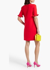 Carolina Herrera - Ruffled embellished crepe mini dress - Red - US 12