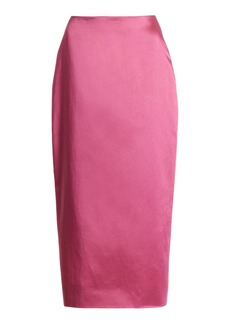Carolina Herrera - Satin Midi Skirt - Pink - US 0 - Moda Operandi