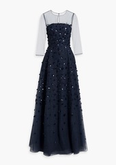 Carolina Herrera - Sequin-embellished tulle gown - Blue - US 10