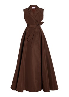 Carolina Herrera - Silk Trench Gown - Brown - US 6 - Moda Operandi
