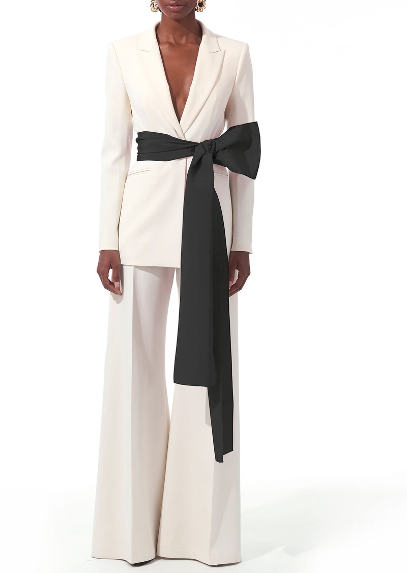 Carolina Herrera - Single-Breasted Wool-Blend Jacket With Silk Faille Bow - Ivory - US 6 - Moda Operandi