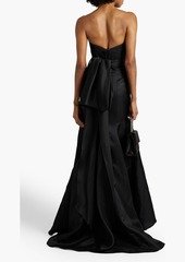 Carolina Herrera - Strapless bow-embellished silk gown - Black - US 0