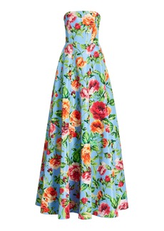 Carolina Herrera - Strapless Floral Gown - Floral - US 2 - Moda Operandi
