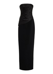 Carolina Herrera - Strapless Ruched Gown - Black - US 0 - Moda Operandi
