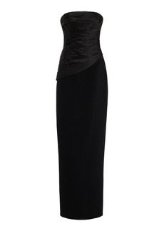 Carolina Herrera - Strapless Ruched Gown - Black - US 6 - Moda Operandi