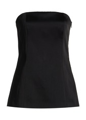 Carolina Herrera - Strapless Satin Top - Black - US 6 - Moda Operandi