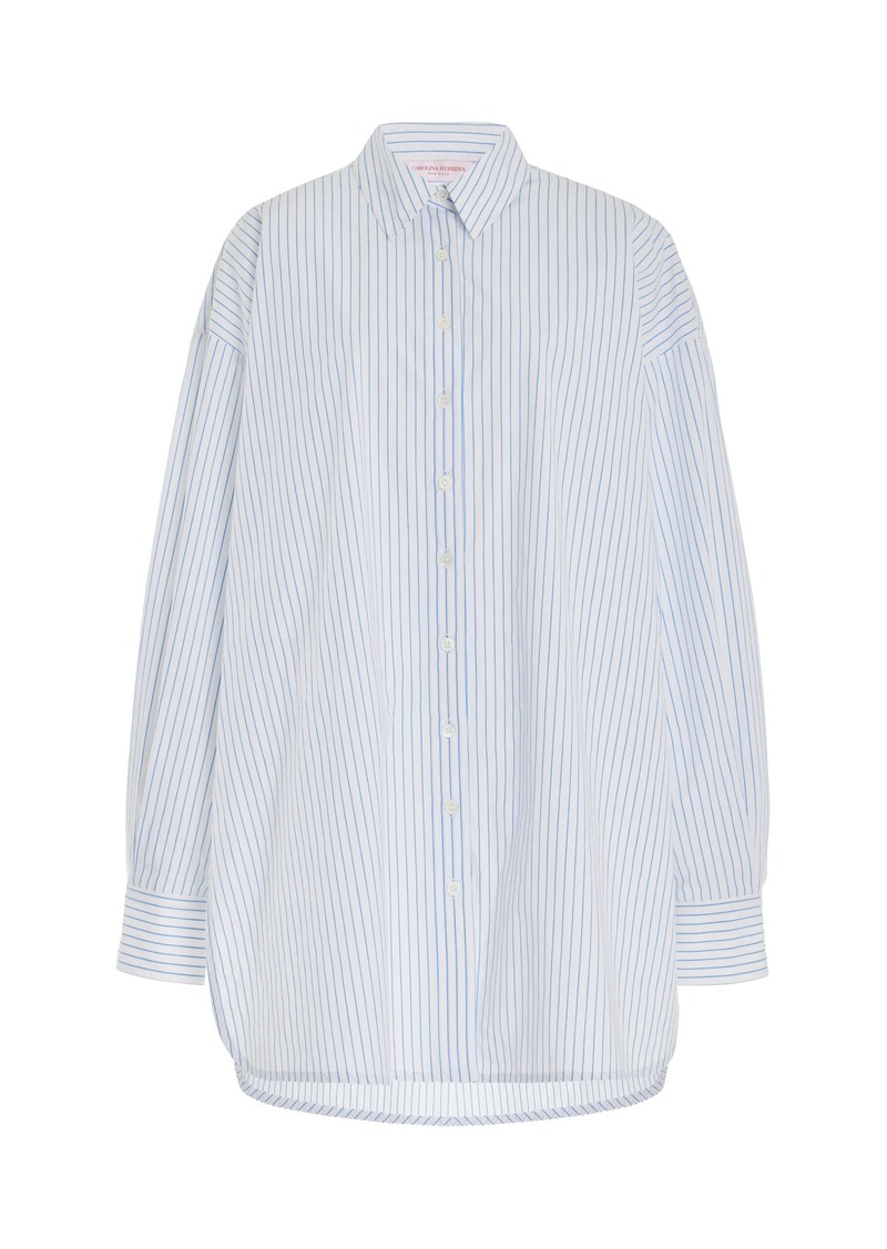 Carolina Herrera - Striped Cotton Shirt - White - US 4 - Moda Operandi