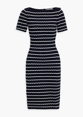 Carolina Herrera - Striped pointelle-knit dress - Blue - L