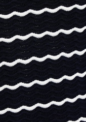 Carolina Herrera - Striped pointelle-knit dress - Blue - L