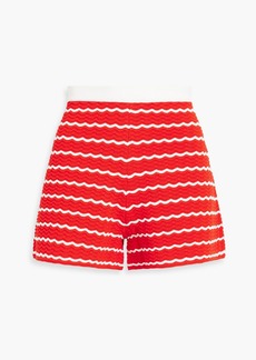 Carolina Herrera - Striped pointelle-knit shorts - Red - XS