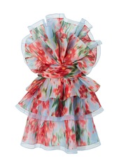 Carolina Herrera - Tiered-Ruffle Silk Chiffon Bustier Mini Dress - Multi - US 0 - Moda Operandi