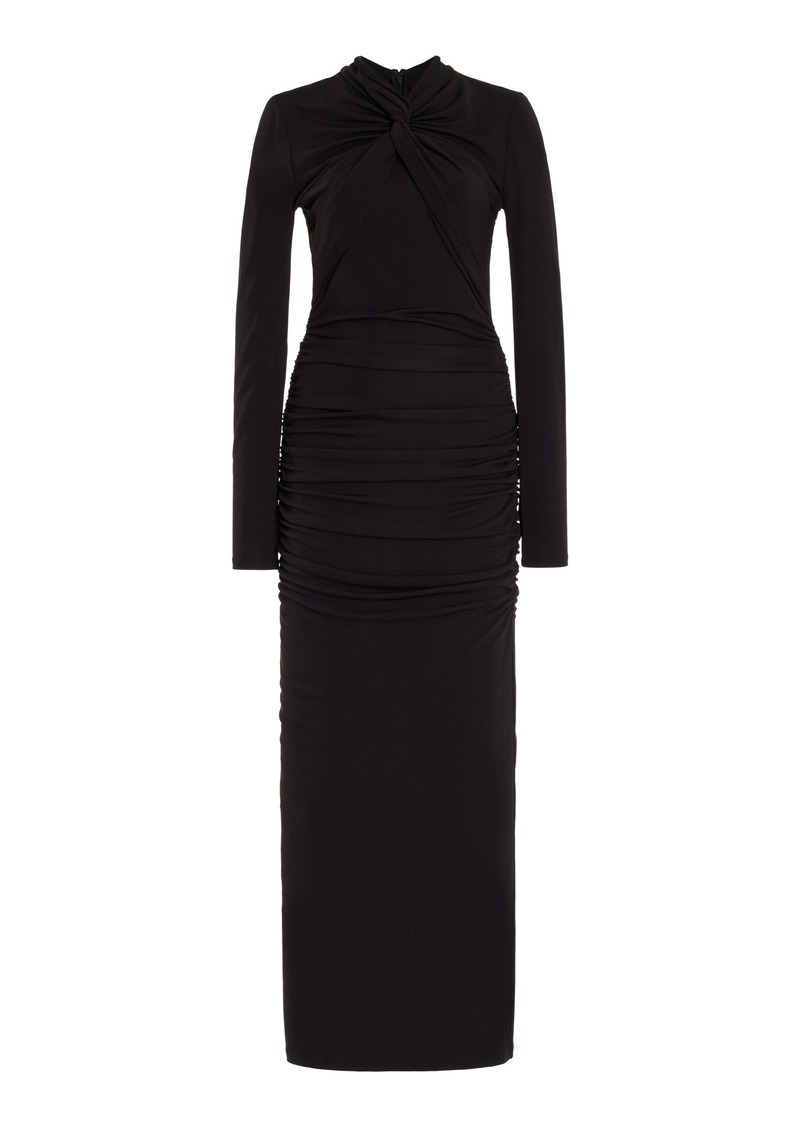 Carolina Herrera - Twisted Jersey Maxi Dress - Black - M - Moda Operandi