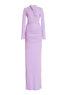 Carolina Herrera - Twisted Stretch Wool Maxi Dress - Purple - L - Moda Operandi