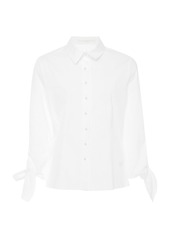 Carolina Herrera - Women's Halstead Cotton-Blend Top - White - Moda Operandi