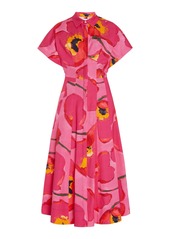 Carolina Herrera - Women's Kimono Sleeve Cotton-Blend Shirt Dress - Multi - US 0 - Moda Operandi