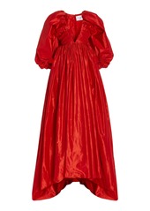 Carolina Herrera - Women's Puffed Sleeve Silk Taffeta Gown - Red - Moda Operandi
