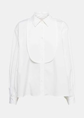 Carolina Herrera Bib-collar cotton poplin shirt