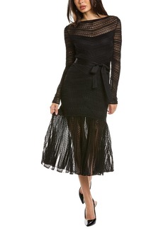 Carolina Herrera Chevron Stripe Midi Dress