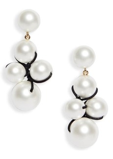 Carolina Herrera Contessa Imitation Pearl Cluster Drop Earrings