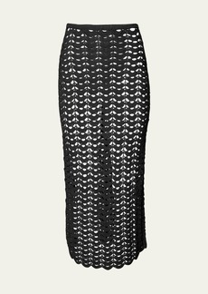Carolina Herrera Crochet Pencil Midi Skirt