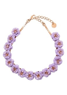 Carolina Herrera Crystal Embellished Flower Collar Necklace