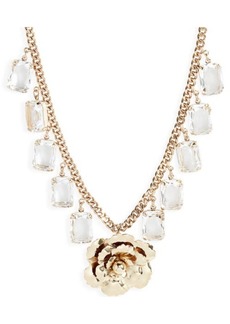 Carolina Herrera Crystal Shaker Rose Pendant Necklace