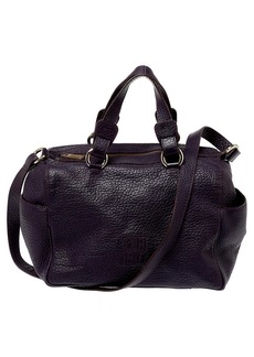 Carolina Herrera Dark Grained Leather Boston Bag