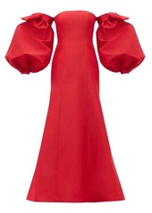 Carolina Herrera Detachable puff-sleeve silk-faille gown