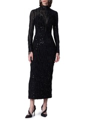 Carolina Herrera Embellished Long Sleeve Bustier Dress