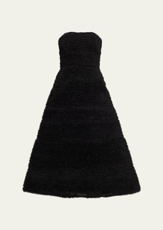 Carolina Herrera Embellished Tulle Strapless Fit-&-Flare Dress
