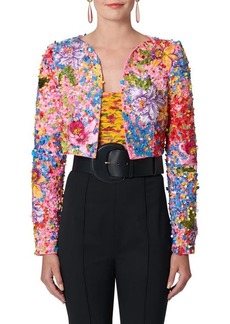 Carolina Herrera Floral Beaded Crop Jacket