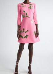 Carolina Herrera Floral Embroidered Sheath Dress