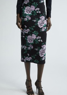 Carolina Herrera Floral Silk Blend Midi Sweater Skirt