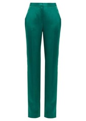 Carolina Herrera High-rise straight-leg satin trousers