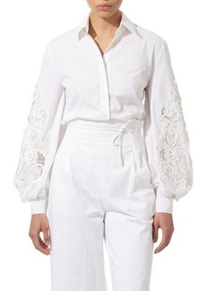 Carolina Herrera Lace Embellished Button-Up Shirt