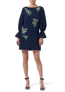 Carolina Herrera Lily of the Valley Embroidered Shift Dress