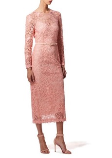 Carolina Herrera Long Sleeve Guipure Lace Sheath Dress