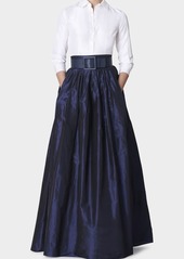 Carolina Herrera Pleated Silk Ball Skirt
