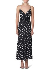 Carolina Herrera Polka Dot Ruched Cocktail Dress