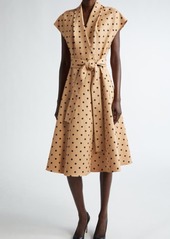 Carolina Herrera Polka Dot Tie Strap Dress