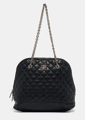 Carolina Herrera Quilted Leather Logo Chain Satchel