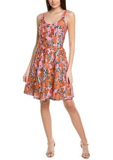 Carolina Herrera Scoop Neck Fit & Flare Silk-Blend Mini Dress