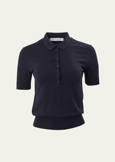 Carolina Herrera Short-Sleeve Knit Polo Shirt
